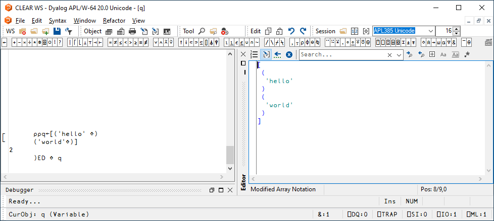 Editing in array notation