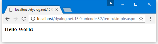 Output when including the SimpleCtl control in a .NET web page