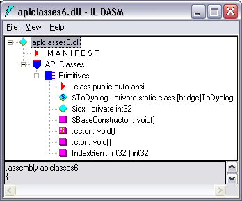 ILDASM view of <strong>aplclasses6.dll</strong> structure