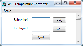 The WPF Temperature Converter