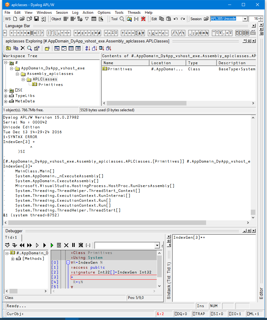 Structure when each host process has a single workspace